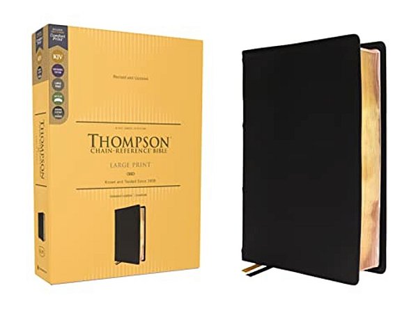 Kjv, Thompson Chain-Reference Bible, Large Print, Genuine Leather, Cowhide, Black, Red Letter, Comfort Print-..