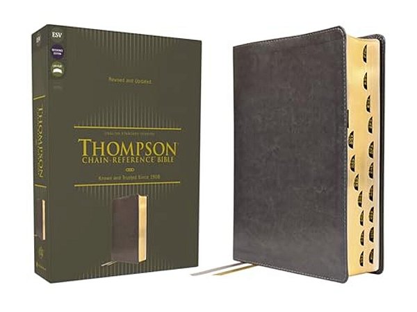 Esv, Thompson Chain-Reference Bible, Leathersoft, Gray, Red Letter, Thumb Indexed-..