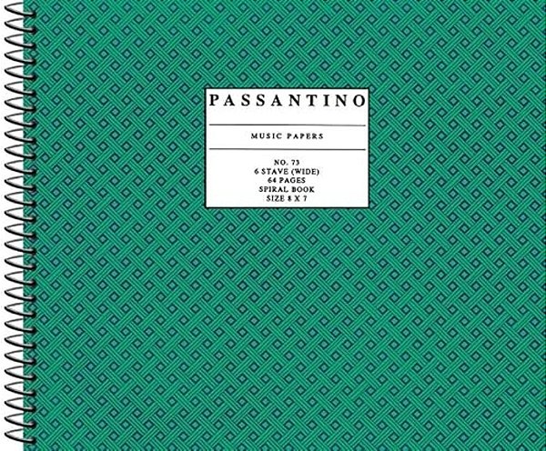 73. Spiral Book 6-Stave: Passantino Manuscript Paper-..