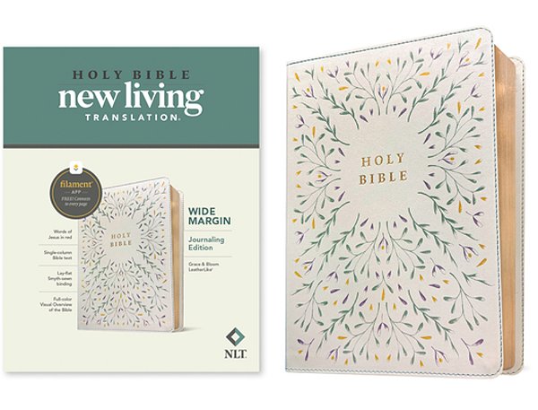 Nlt Wide Margin Bible, Filament Enabled (Leatherlike, Grace & Bloom, Red Letter)-..