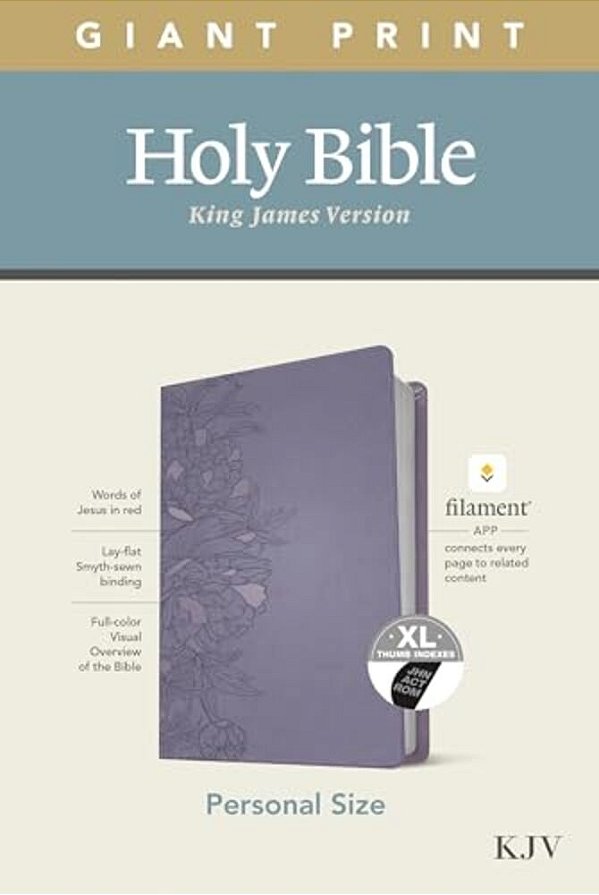 Kjv Personal Size Giant Print Bible, Filament Enabled Edition (Leatherlike, Peony Lavender, Indexed)-..