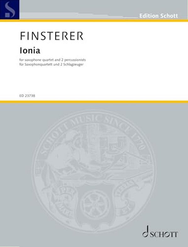 Finsterer: Ionia For Saxophone Quartet And 2 Percussion Score And Parts-..