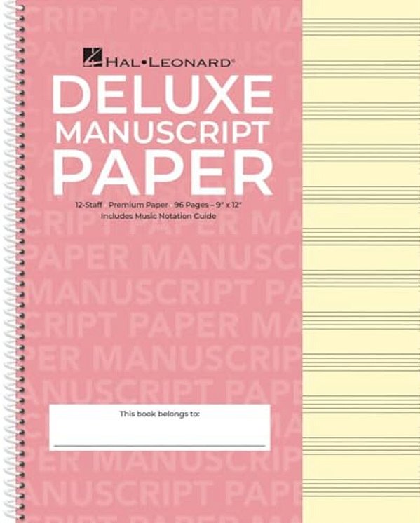 Deluxe Wirebound Premium Manuscript Paper (Pink Cover)-..