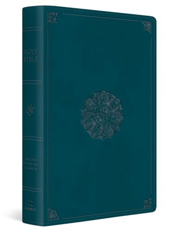 Esv Giant Print Thinline Bible, Red Letter (Trutone, Deep Teal, Emblem Design)-..