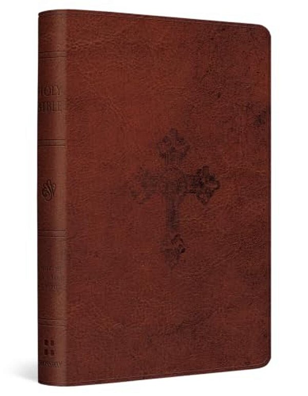 Esv Compact Bible (Trutone, Walnut, Weathered Cross Design)-..
