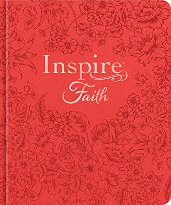 Inspire Faith Bible Nlt, Filament Enabled (Hardcover Leatherlike, Coral Blooms): The Bible For Coloring & Creative Journaling-..