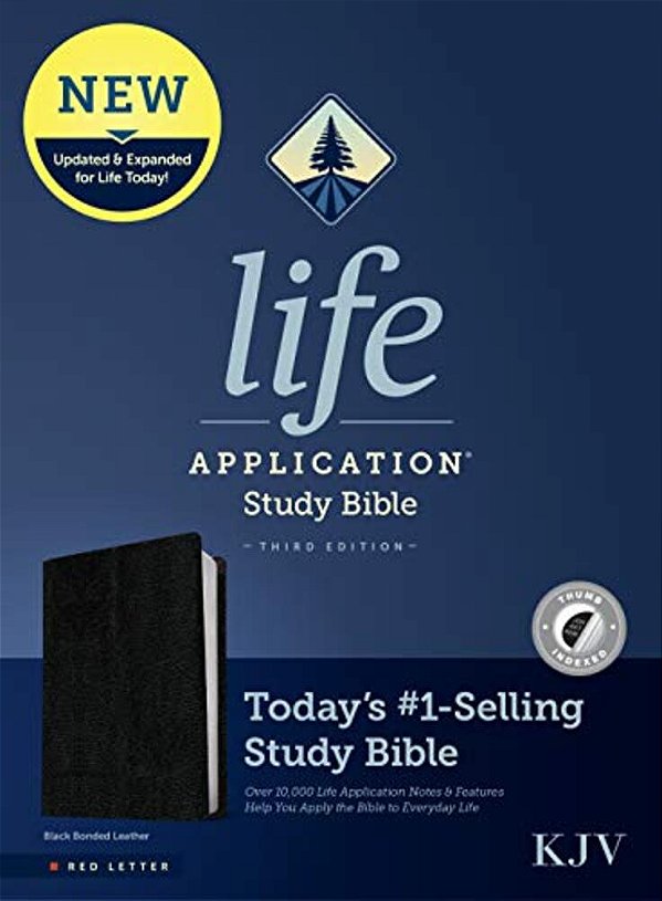 Kjv Life Application Study Bible, Third Edition (Bonded Leather, Black, Indexed, Red Letter)-..