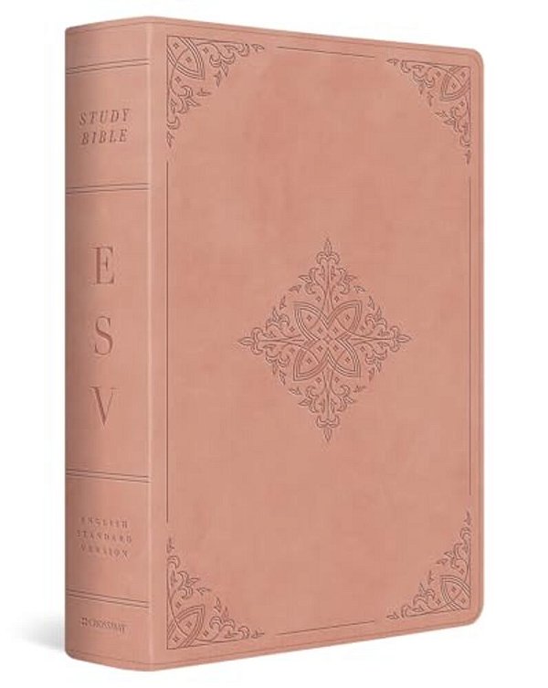 Esv Study Bible (Trutone, Blush Rose, Fleur-De-lis Design)-..