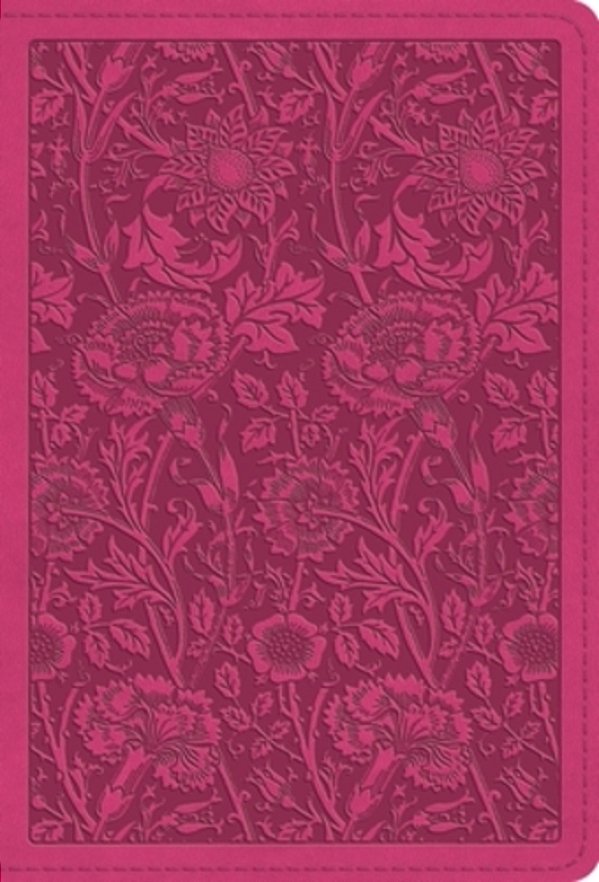 Esv Large Print Compact Bible, Red Letter (Trutone, Berry, Floral Design)-..