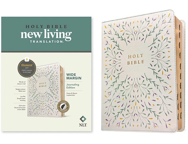 Nlt Wide Margin Bible, Filament Enabled (Leatherlike, Grace & Bloom, Indexed, Red Letter)-..