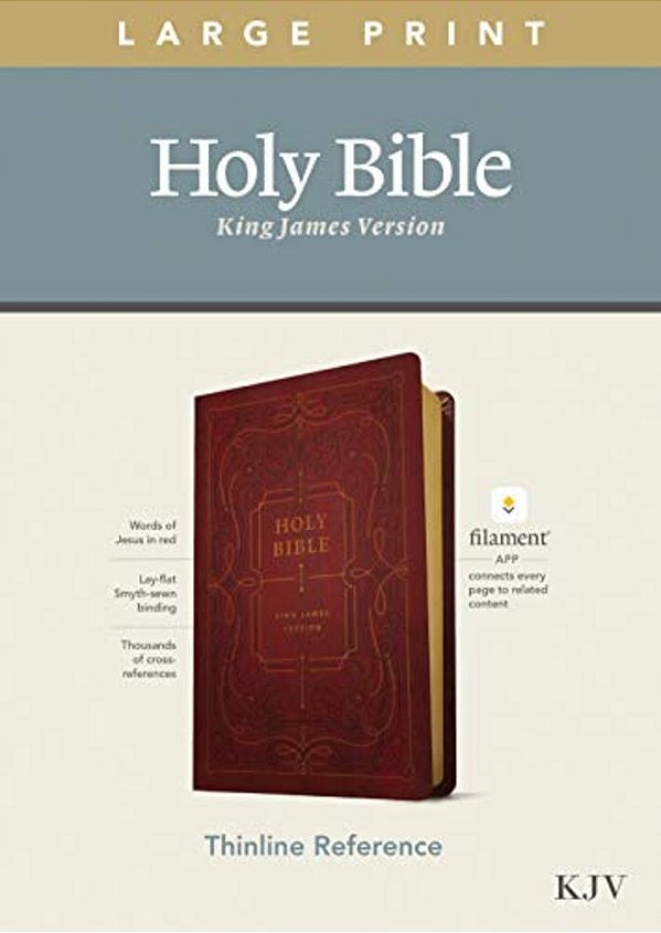 Kjv Large Print Thinline Reference Bible, Filament Enabled Edition (Red Letter, Leatherlike, Burgundy)-..