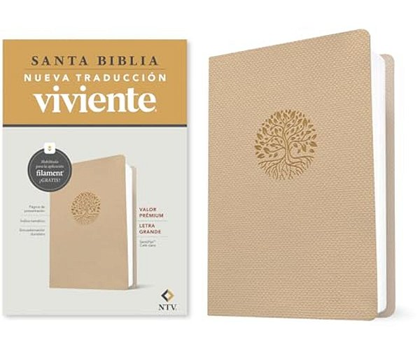 Biblia Valor Prémium Ntv, Letra Grande Con Filament (Sentipiel, Café Claro)-..