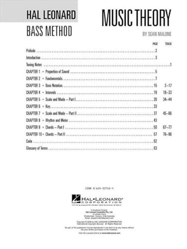 Music Theory For Bassists Everything You Ever Wanted To Know But Were Afraid To Ask - Book/Online Audio-..