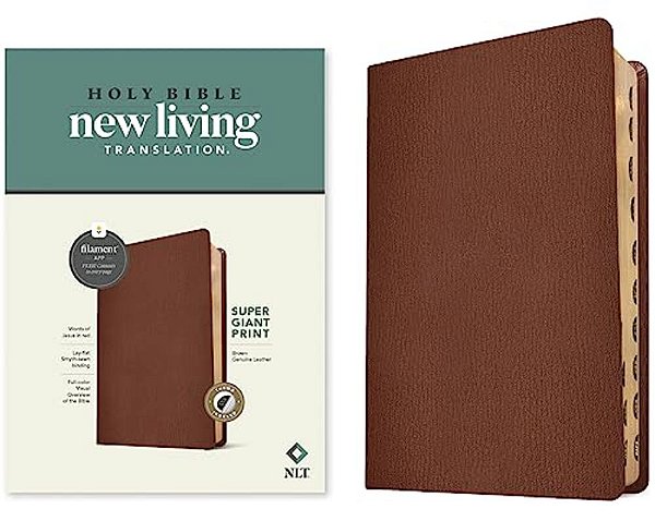 Nlt Super Giant Print Bible, Filament Enabled (Genuine Leather, Brown, Indexed)-..