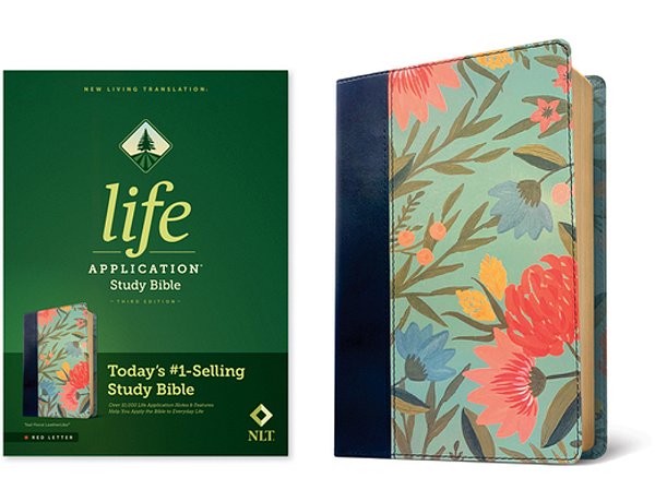 Nlt Life Application Study Bible, Third Edition (Leatherlike, Teal Floral, Red Letter)-..