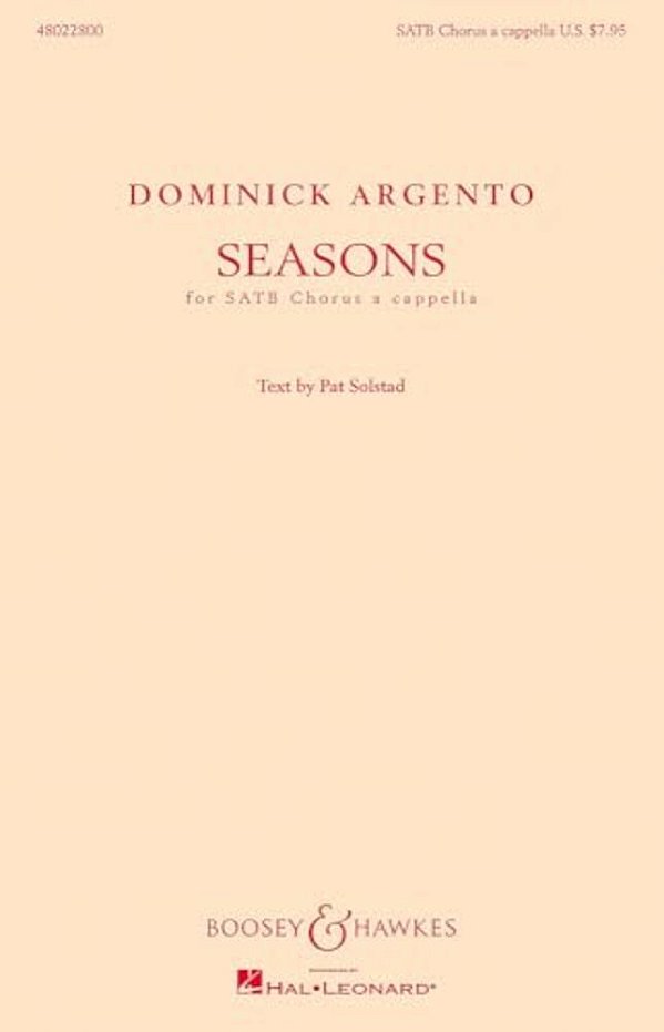 Seasons: Satb Chorus A Cappella-..