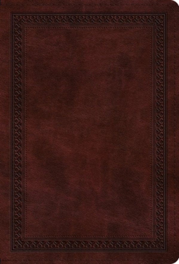 Esv Large Print Compact Bible, Red Letter (Trutone, Mahogany, Border Design)-..
