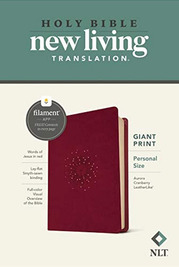 Nlt Personal Size Giant Print Bible, Filament Enabled (Leatherlike, Aurora Cranberry, Red Letter)-..