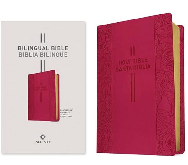 Bilingual Bible/Biblia Biling? E Nlt/Ntv (Leatherlike, Pink Rose)-..