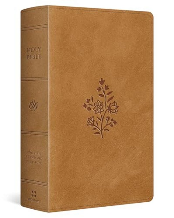Esv Giant Print Personal Size Bible, Red Letter (Trutone, Nubuck Caramel, Wildflower Design)-..
