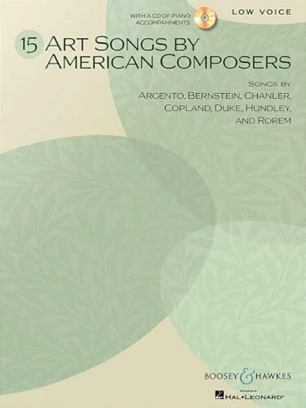 15 Art Songs By American Composers: Low Voice, Book/CD-..