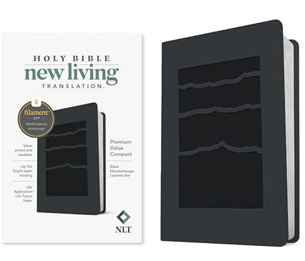 Nlt Premium Value Compact Bible, Filament Enabled (Leatherlike, Black Mountainscape)-..