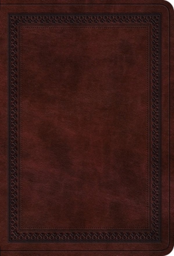 Esv Large Print Value Compact Bible (Trutone, Mahogany, Border Design)-..