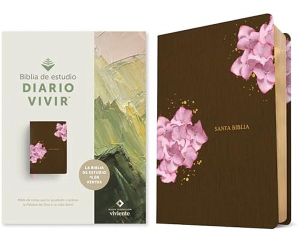 Biblia De Estudio Del Diario Vivir Ntv (Sentipiel, Café/Rosa, Letra Roja)-..