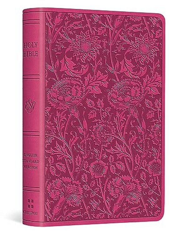 Esv Vest Pocket New Testament With Psalms And Proverbs, Red Letter (Trutone, Berry, Floral Design)-..
