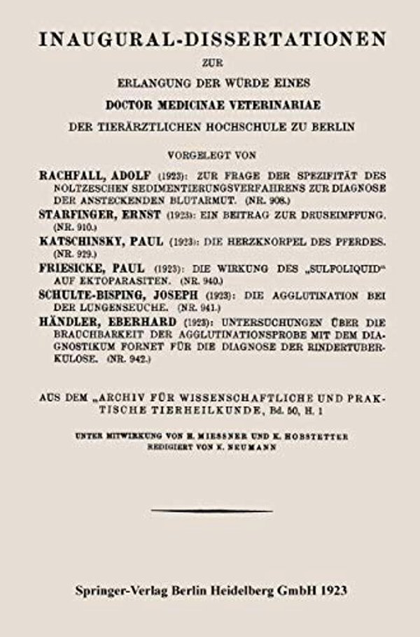 Zur Frage Der Spezifität Des Noltzeschen Sedimentierungsverfahrens Zur Diagnose Der Ansteckenden Blutarmut-..