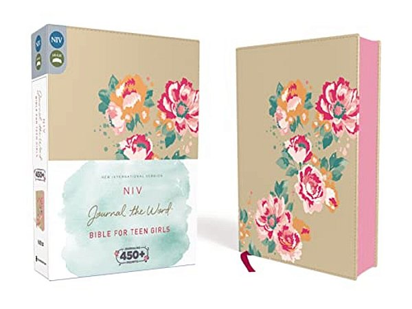 Niv, Journal The Word Bible For Teen Girls, Imitation Leather, Gold/Floral: Includes Hundreds Of Journaling Prompts!-..