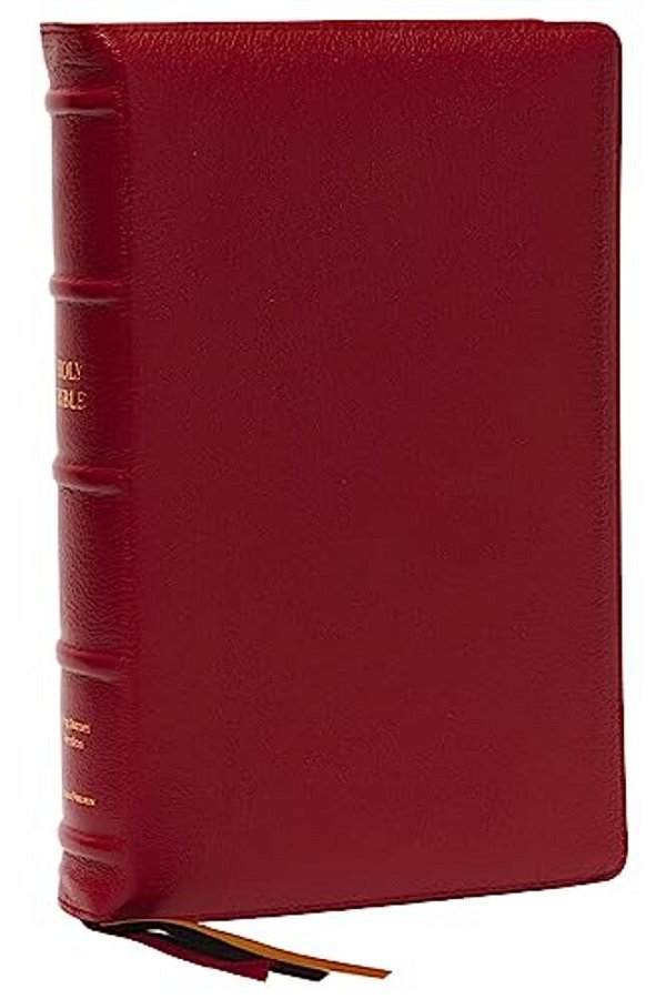 Kjv Holy Bible: Large Print Single-Column With 43,000 End-Of-verse Cross References, Red Goatskin Leather, Premier Collection, Personal Size, Thumb In-..