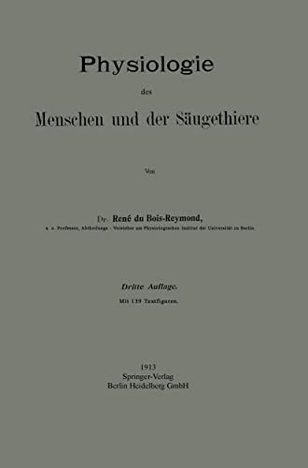 Physiologie Des Menschen Und Der Säugethiere-..