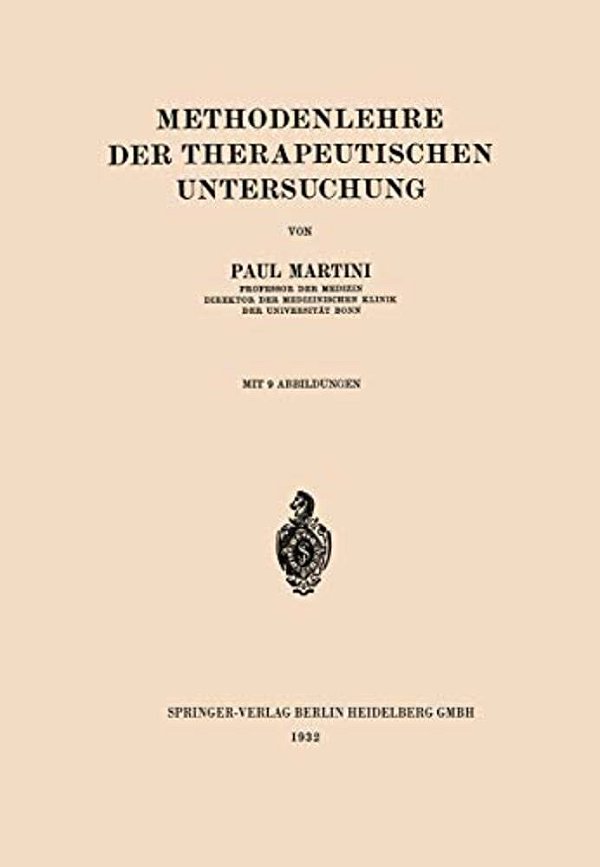 Methodenlehre Der Therapeutischen Untersuchung-..