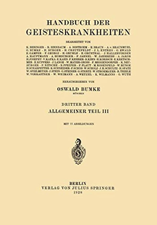 Allgemeiner Teil: Dritter Teil: Körperliche Störungen-..