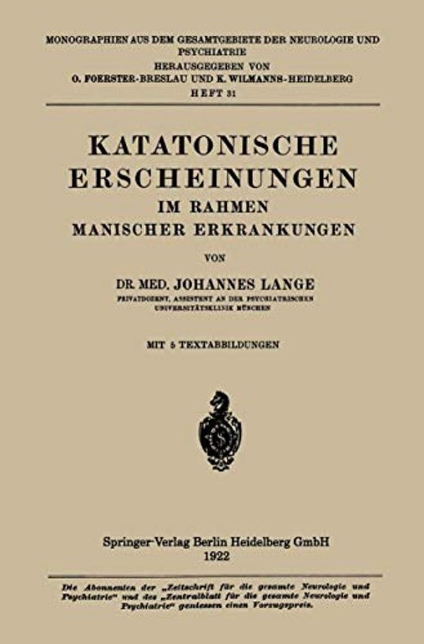 Katatonische Erscheinungen Im Rahmen Manischer Erkrankungen-..