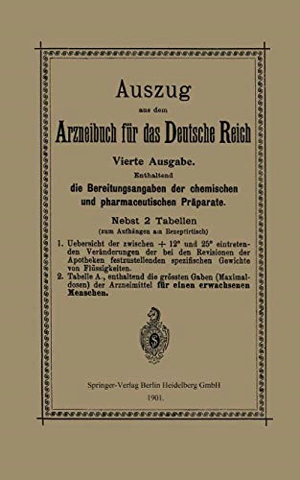 Auszug Aus Dem Arzneibuch Für Das Deutsche Reich-..