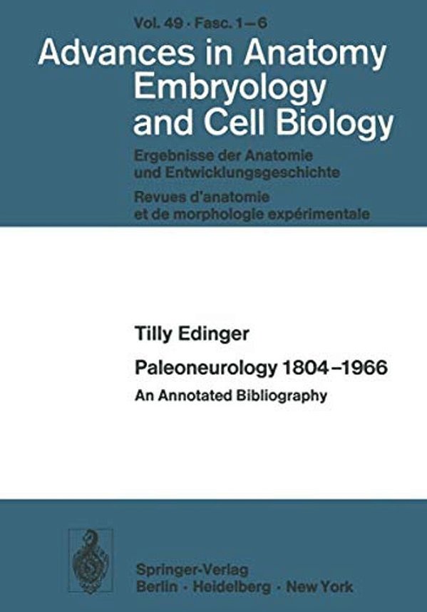 Paleoneurology 1804-1966: An Annotated Bibliography-..