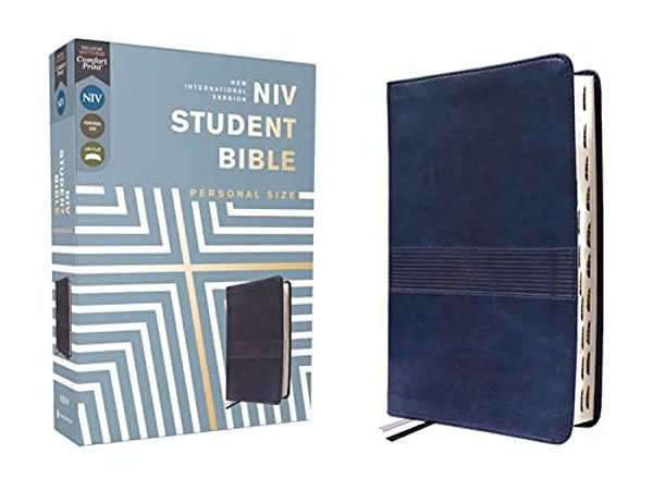 Niv, Student Bible, Personal Size, Leathersoft, Navy, Thumb Indexed, Comfort Print-..