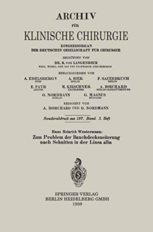 Zum Problem Der Bauchdeckeneiterung Nach Schnitten In Der Linea Alba-..
