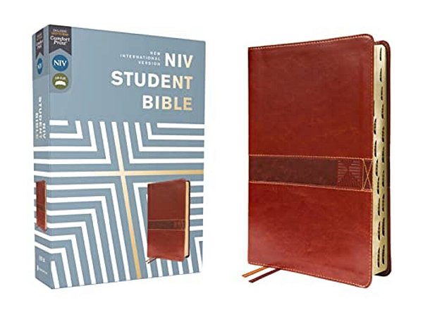 Niv, Student Bible, Leathersoft, Brown, Thumb Indexed, Comfort Print-..