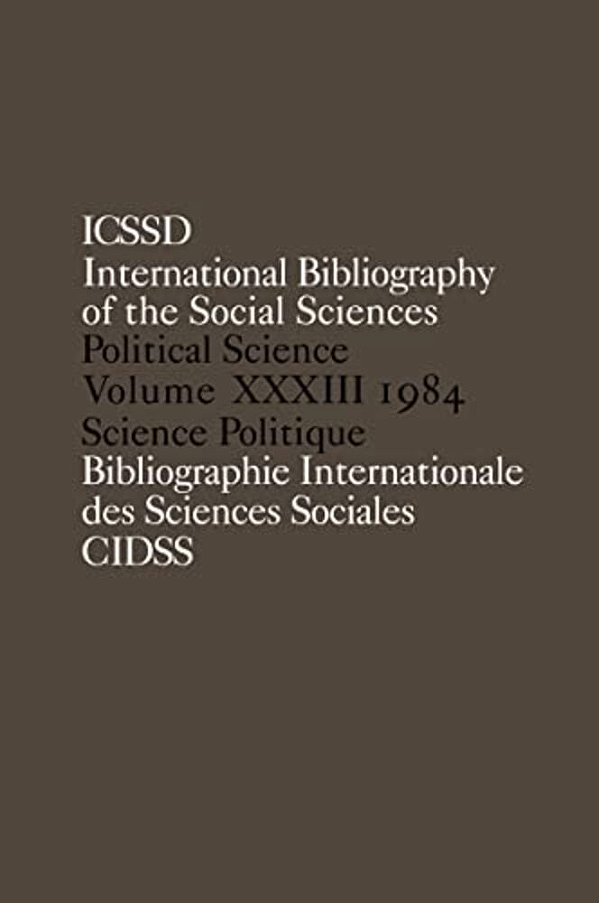 Ibss: Political Science: 1984 Volume 33-..