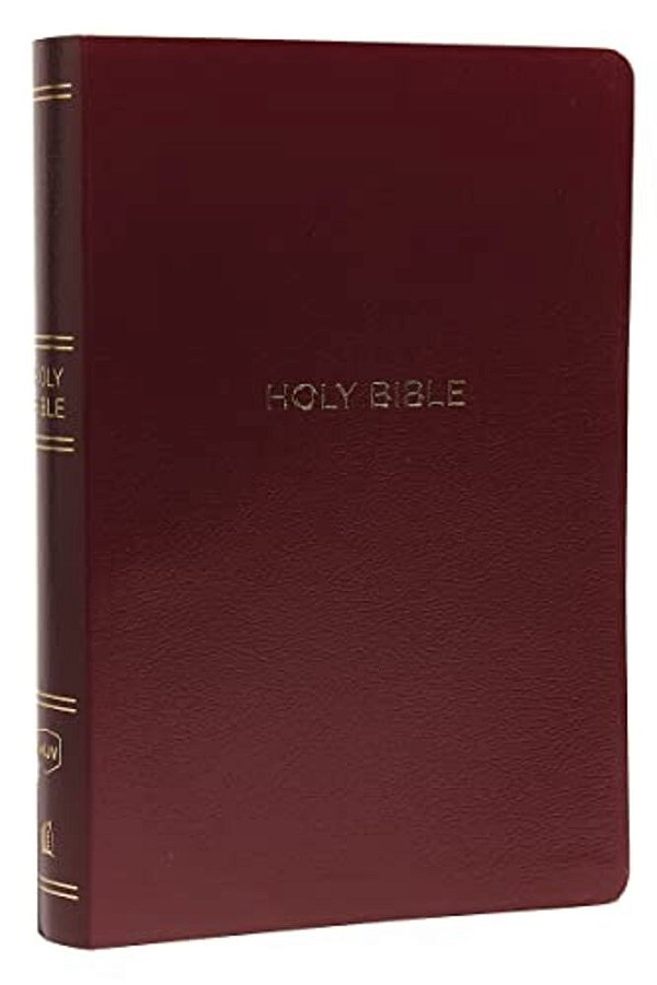 Nkjv, Reference Bible, Center-Column Giant Print, Leather-Look, Burgundy, Red Letter Edition, Comfort Print-..