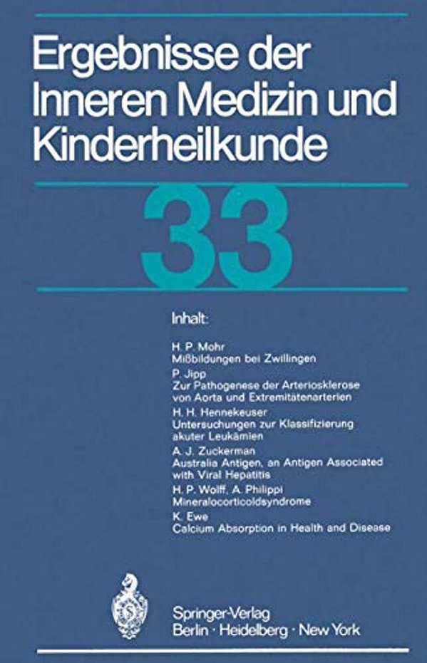 Ergebnisse Der Inneren Medizin Und Kinderheilkunde-..
