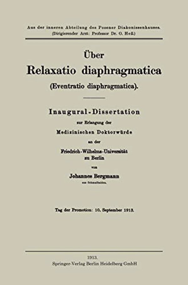 Über Relaxatio Diaphragmatica (Eventratio Diaphragmatica)-..