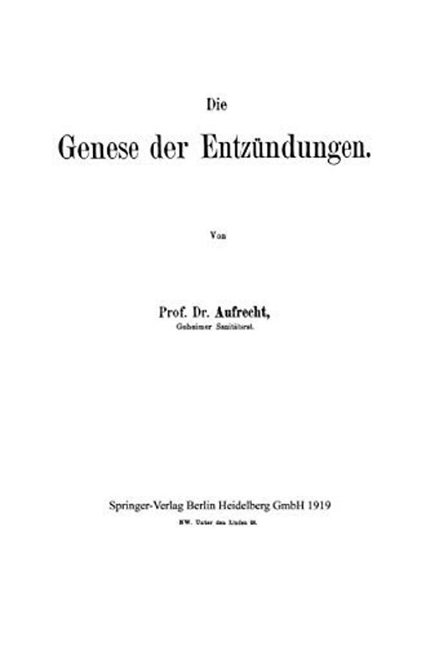 Die Genese Der Entzündungen-..