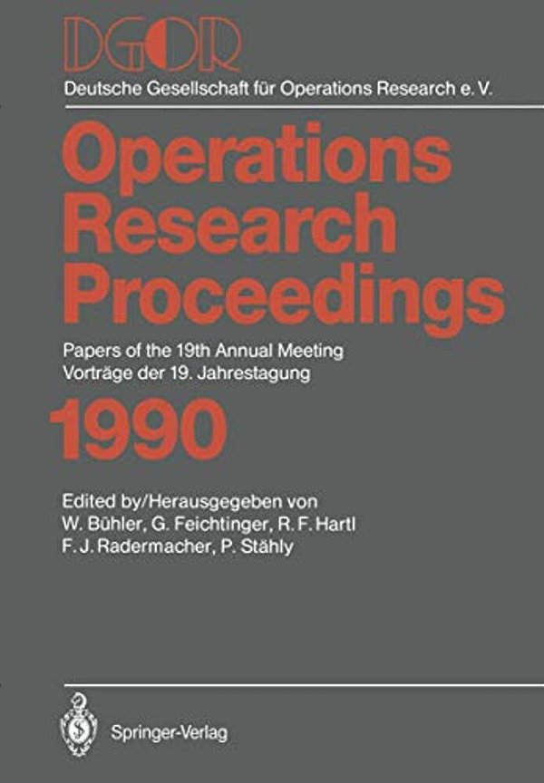 Dgor: Papers Of The 19Th Annual Meeting/Vorträge Der 19. Jahrestagung-..