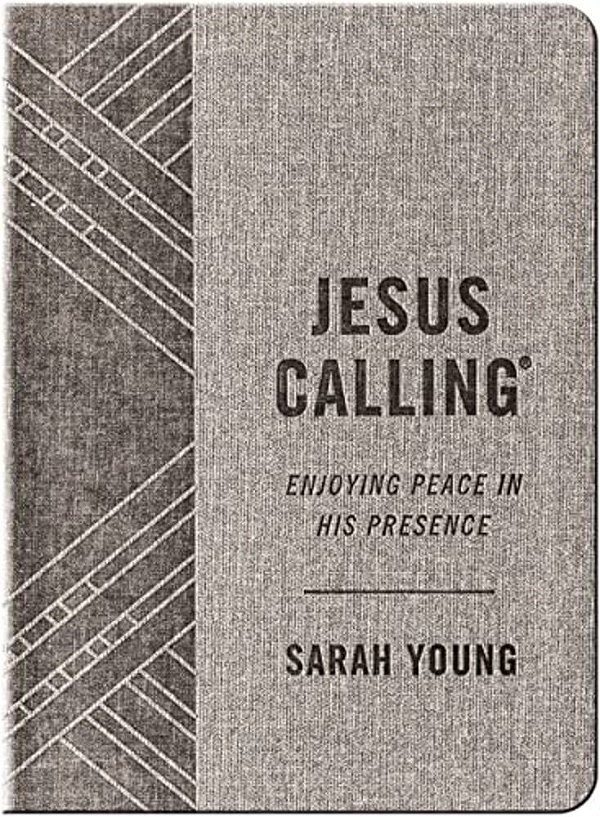 Jesus Calling, Textured Gray Leathersoft, With Full Scriptures: Enjoying Peace In His Presence (A 365-Day Devotional)-..