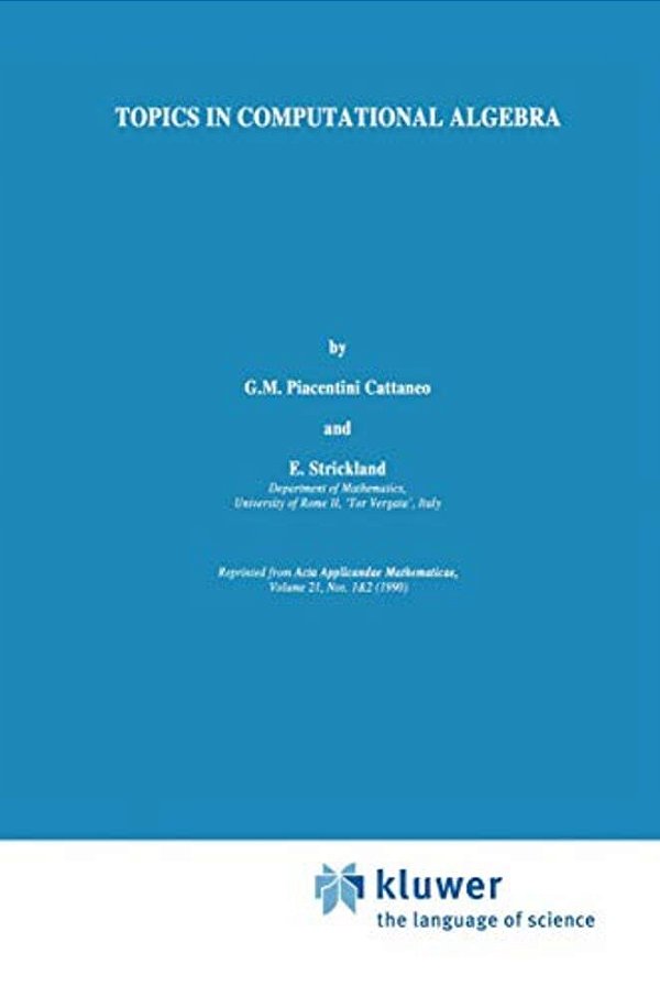 Topics In Computational Algebra-..