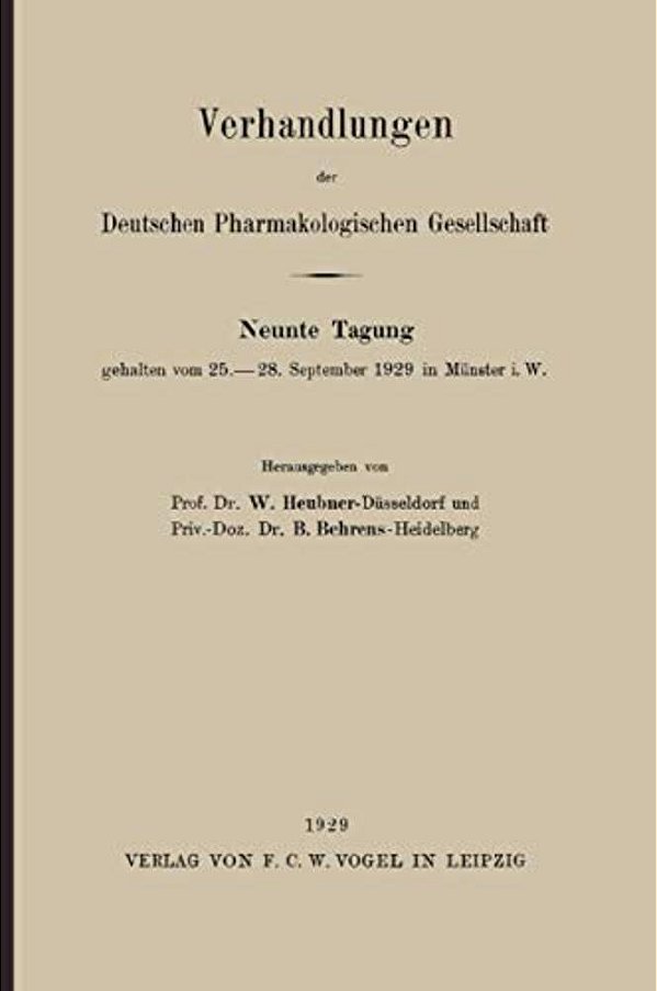 Verhandlungen Der Deutschen Pharmakologischen Gesellschaft-..
